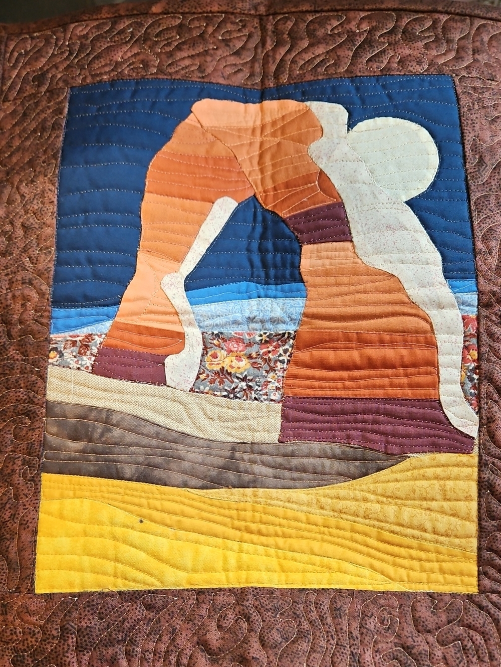 Desert Arch Quilt Wall Art - Warm Earth Tones